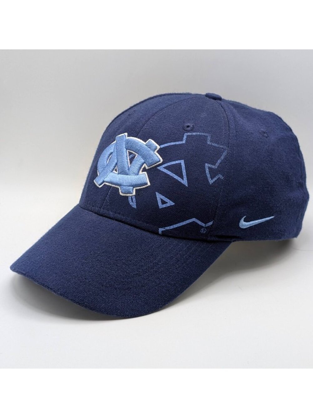 Nike Team North Carolina Tar Heels Size M/L Flexfit Stretch Blue Retro Vintage